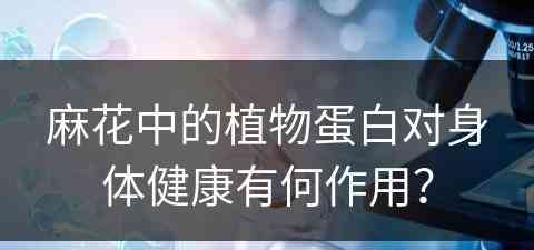 麻花中的植物蛋白对身体健康有何作用？